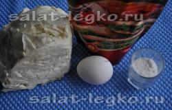 Kinesisk kålsallad med äggpannkakor
